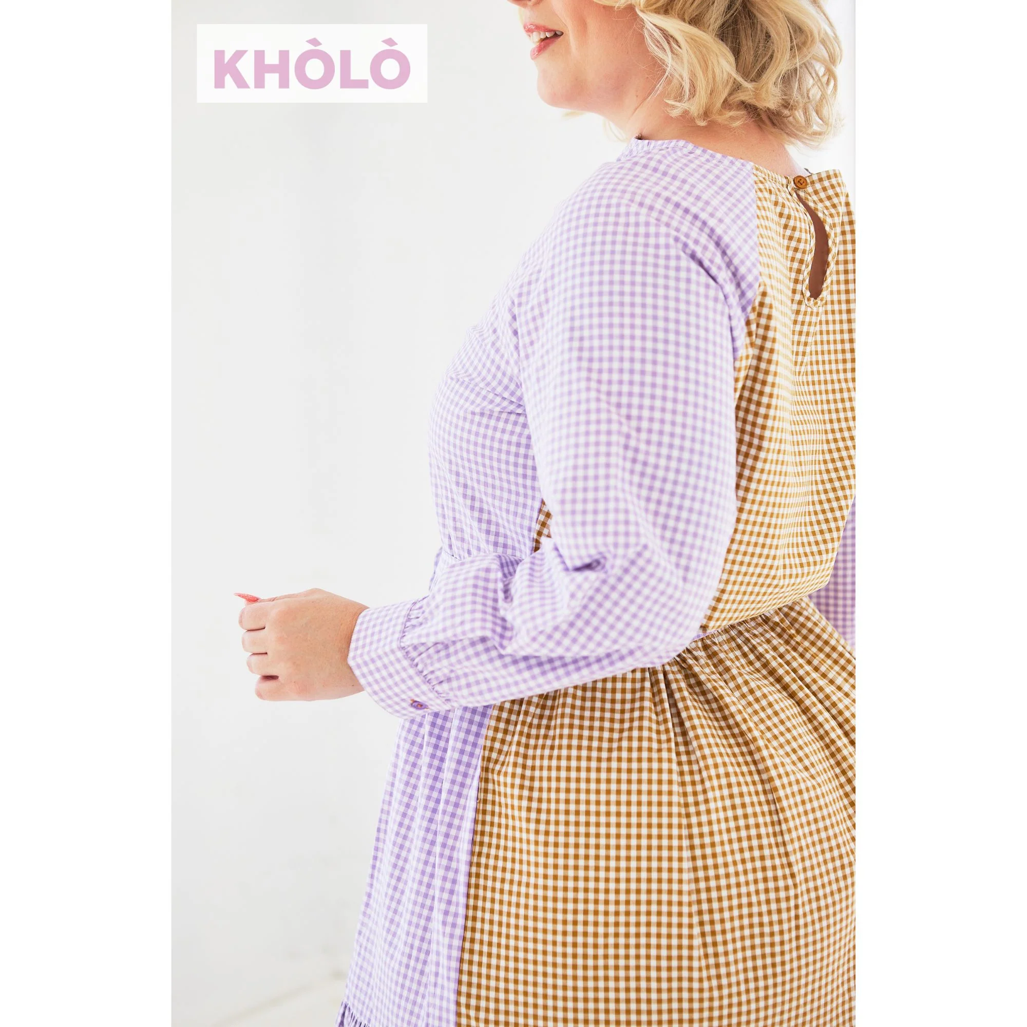 Bella Dress in Lilac & Caramel - Image 8