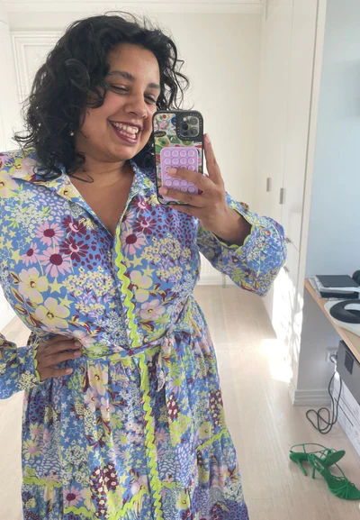 Button Down Dress in Zesty Spring - Image 10