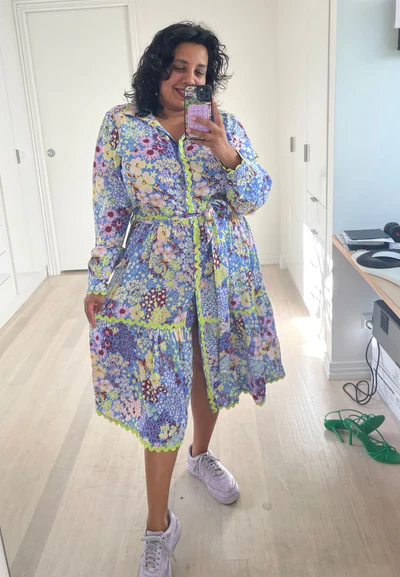 Button Down Dress in Zesty Spring - Image 12