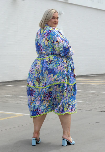 Button Down Dress in Zesty Spring - Image 3