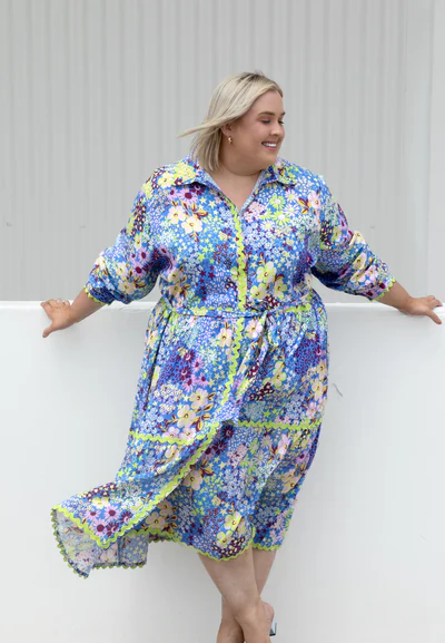 Button Down Dress in Zesty Spring - Image 4