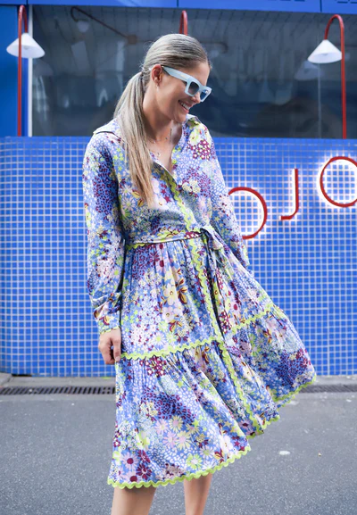 Button Down Dress in Zesty Spring - Image 6