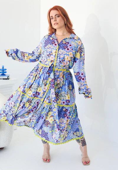Button Down Dress in Zesty Spring - Image 7