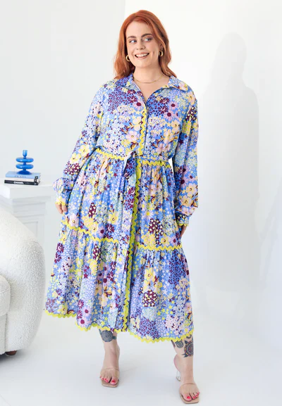 Button Down Dress in Zesty Spring - Image 8